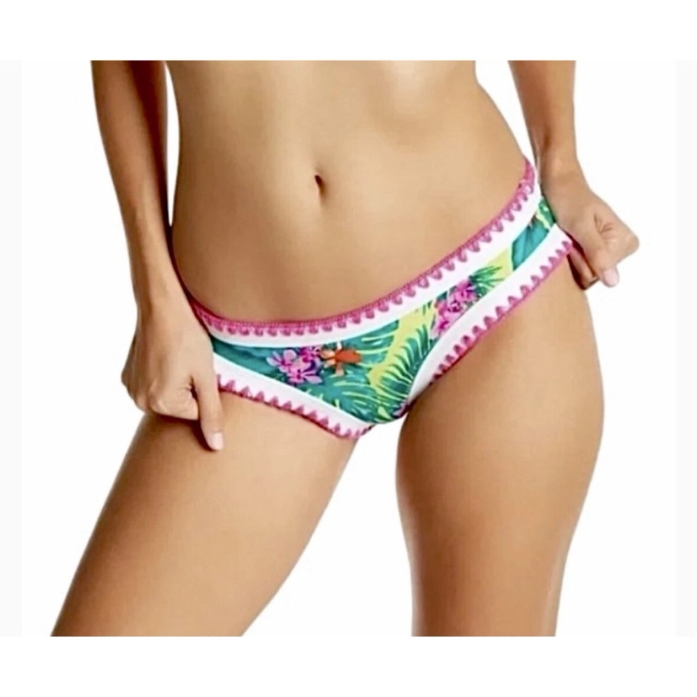 BETSEY JOHNSON BIKINI BOTTOMS L BOHO TROPICAL ESCAPE CROCHET MERMAID SIREN NEW